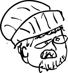 Sketch of a person in a beanie