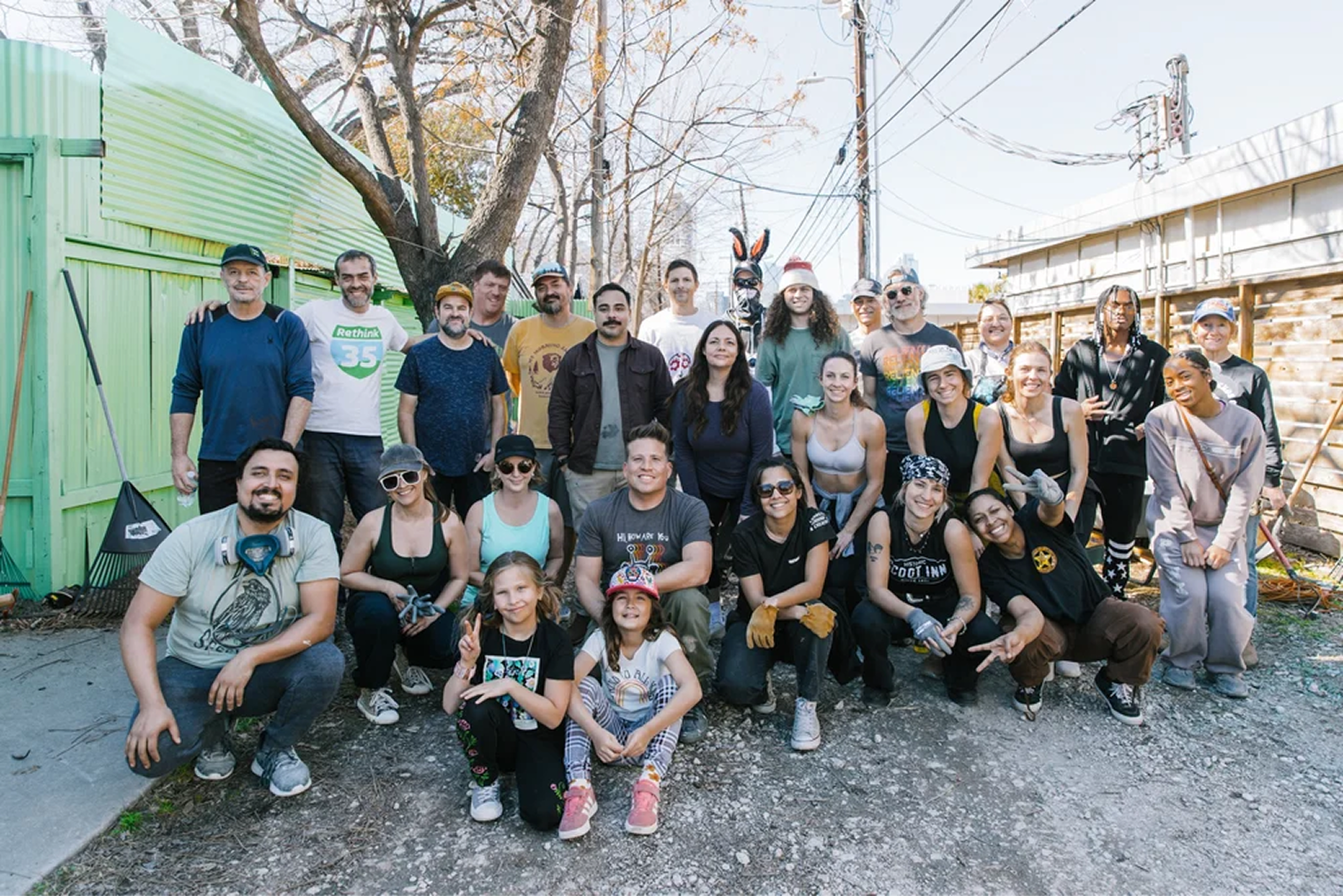 A group photo of street artists